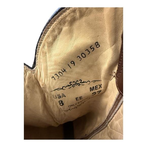 Los Altos Western Cowboy Boot Brown Leather Mens US size 8 EE - Picture 10 of 12